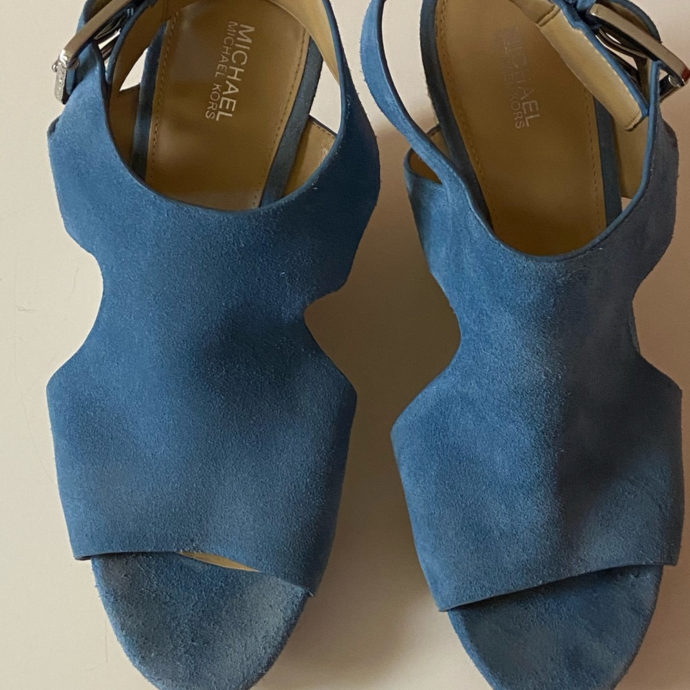 Michael Kors suede wedge platform heels
